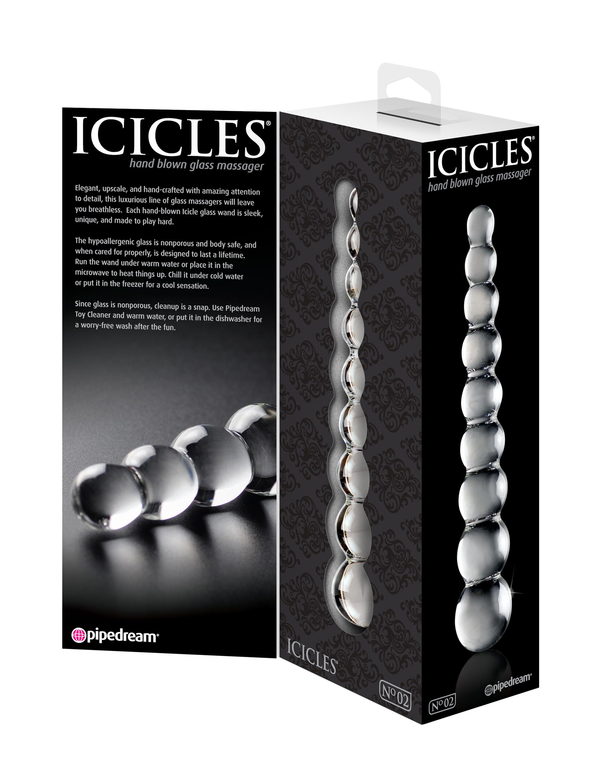 Icicles Clear Glass Massager Wand Handcrafted Adult Toy > Sex Toys > Glass