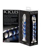 Icicles No 5 Clear Blue Glass Adult Massager Handcrafted Toy > Glass > Dildos