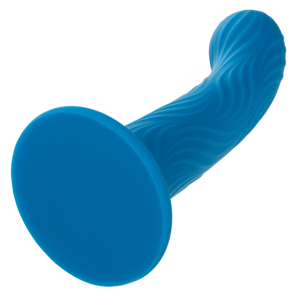 Wave Rider Ripple Blue G-Probe Dildo with Wavy Texture Dongs Neutral