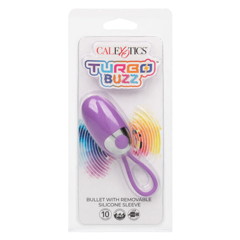 Turbo Buzz Bullet Vibrator With Removable Silicone Sleeve Pink Purple BULLETS