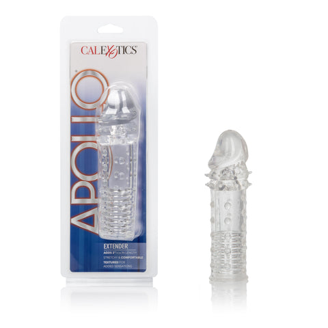 Apollo Clear Penis Extender Sleeve with Textured Ribbing Design SLEEVES