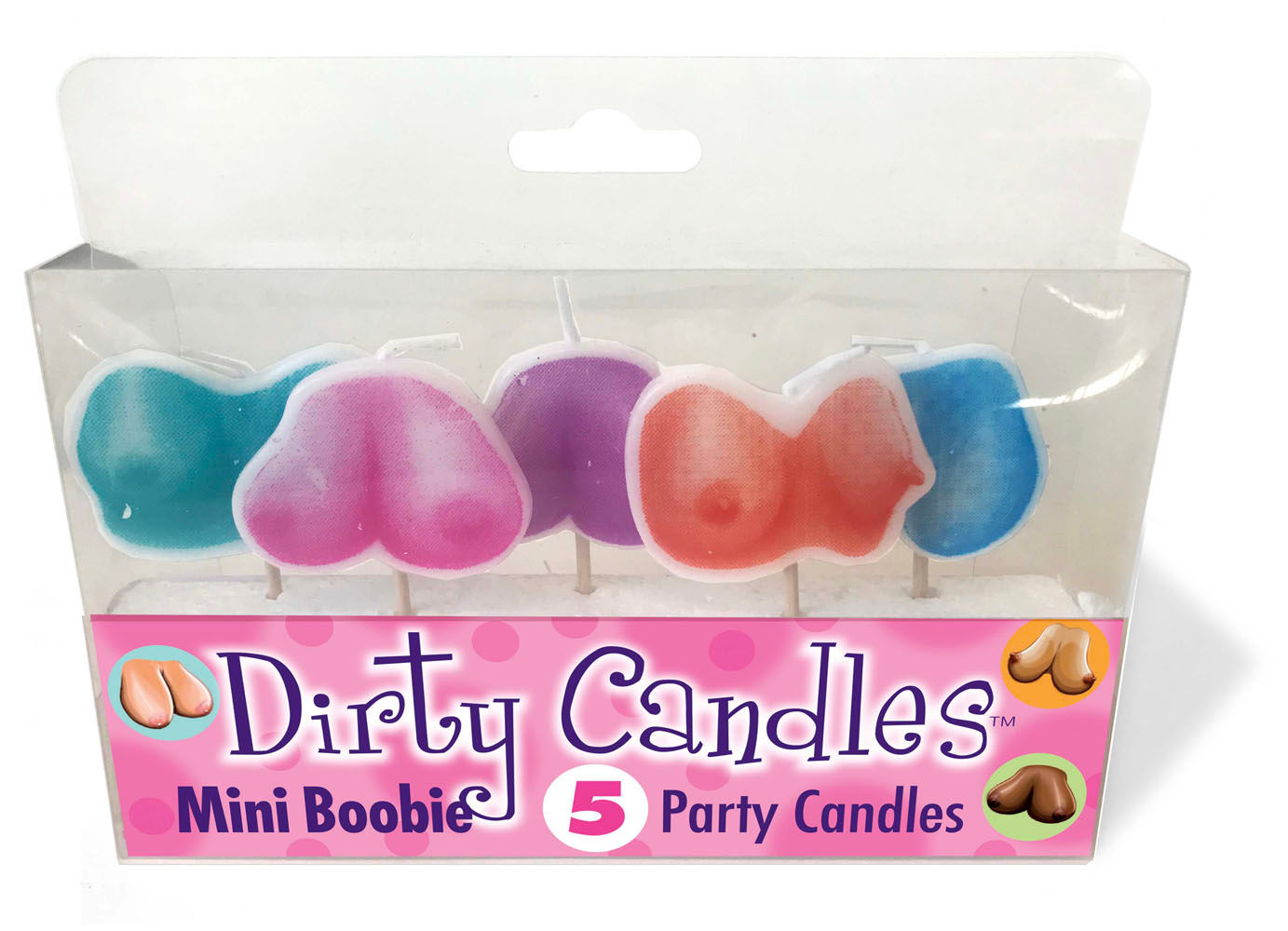 Dirty Boob Party Candles Set of 5 Mini Boobie Birthday Candles Default Title Novelty Candles