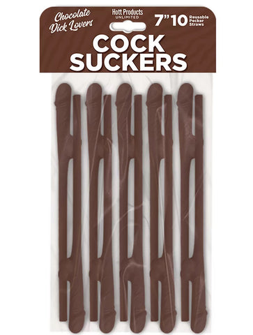 Cock Suckers Chocolate Lover Party Straws for Adult Fun Brown Bachelor & Bachelorette Items