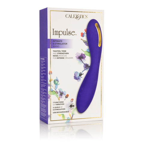 Impulse™ Intimate E-Stimulator Wand Purple Silicone Rechargeable with 5 Electro-Stimulation and 7 Vibration Functions Vibrators
