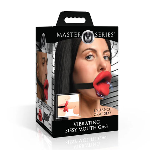 Master Series Vibrating Sissy Mouth Gag Red Gags