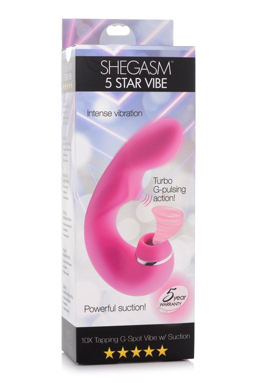 Inmi Shegasm 5 Star Tapping G-Spot Vibe with Suction Pink > Sex Toys For Ladies > G-Spot Vibrators Main image