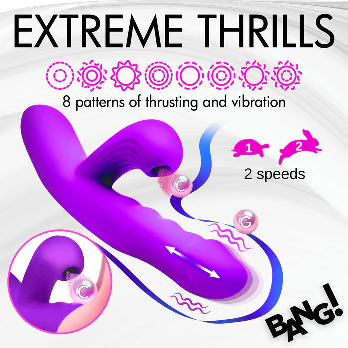 Thrusting & Sucking Rabbit Vibrator - Purple > Vibrators > Ladies > Rabbit Multi