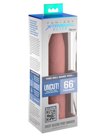 Fantasy X-Tensions Elite Silicone 7 Inch Penis Extension Sleeve Beige SLEEVES