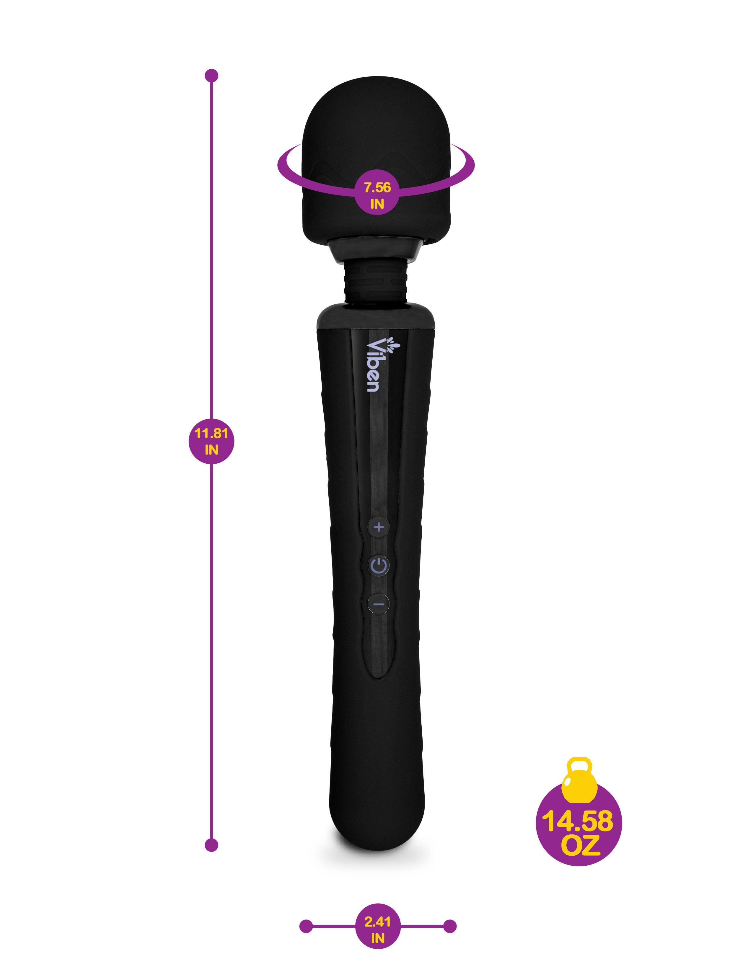 Viben Obsession Rechargeable Wand Massager in Black Electric Massager