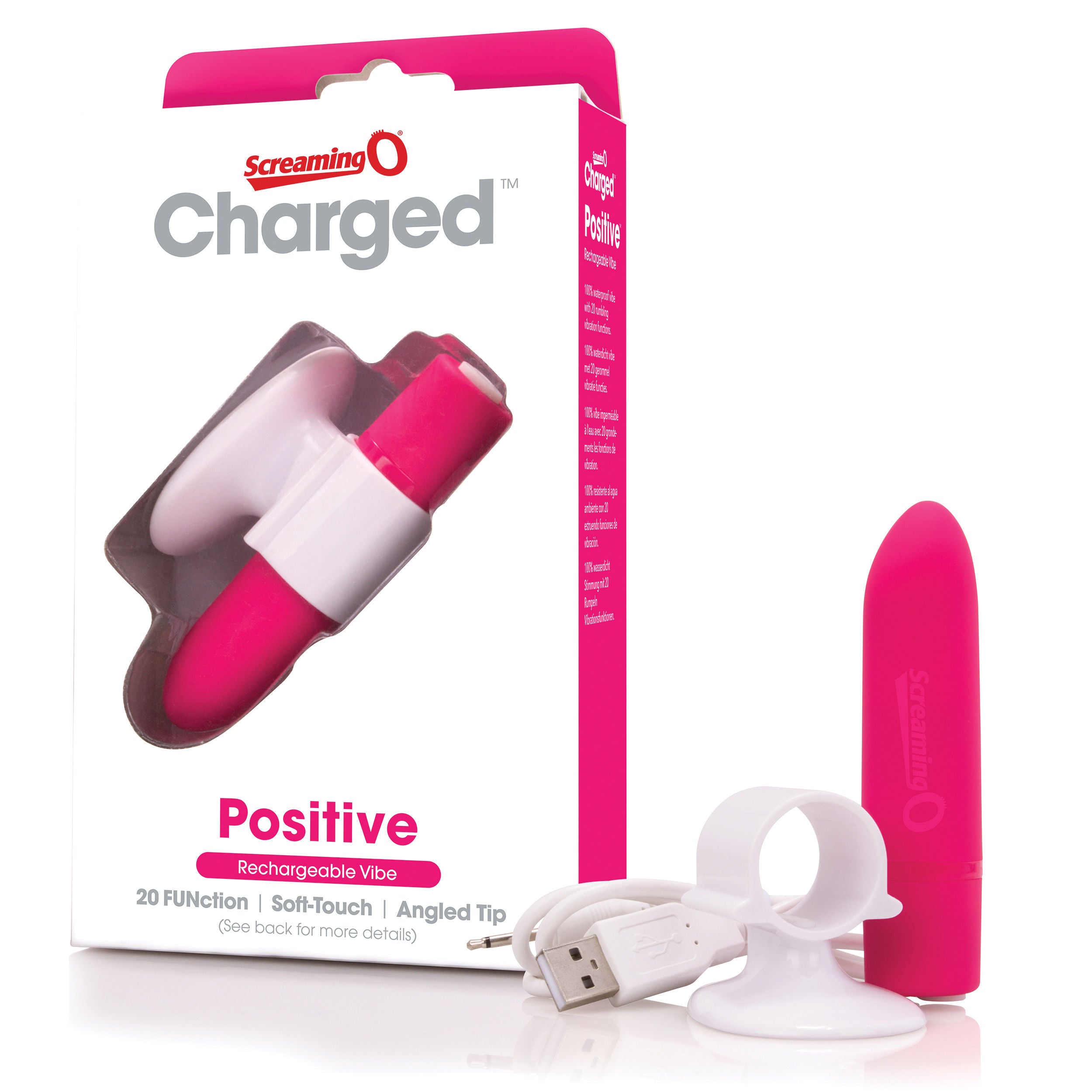 Charged Positive Rechargeable Bullet Vibrator with Strawberry Flavor BULLETS