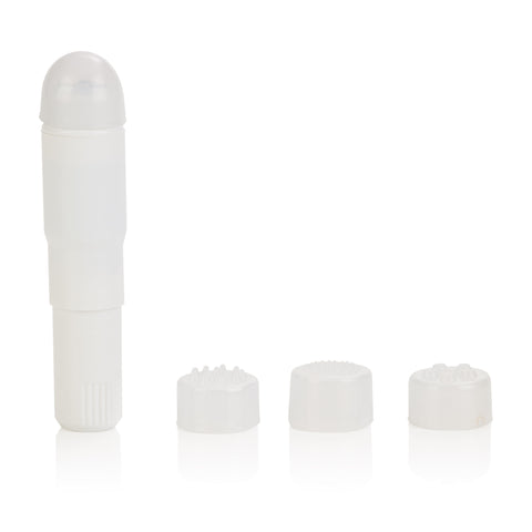 Compact Waterproof Personal Travel Massager with 4 Tips White STIMULATORS