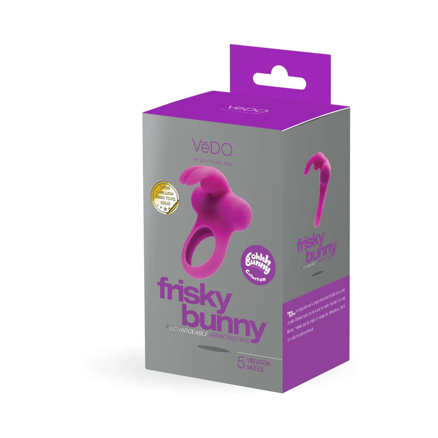 Ohhh Bunny Frisky Purple Vibrating Ring for Couples Play Cock Rings Vibrating