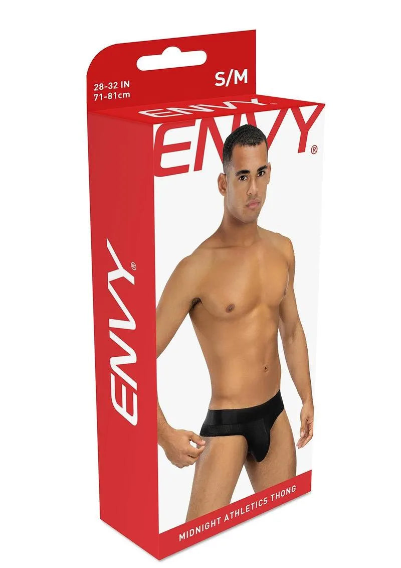 Envy Midnight Athletics Thong – Ultra-Soft Lightweight Lingerie Black S M > Clothes > Mens Thongs