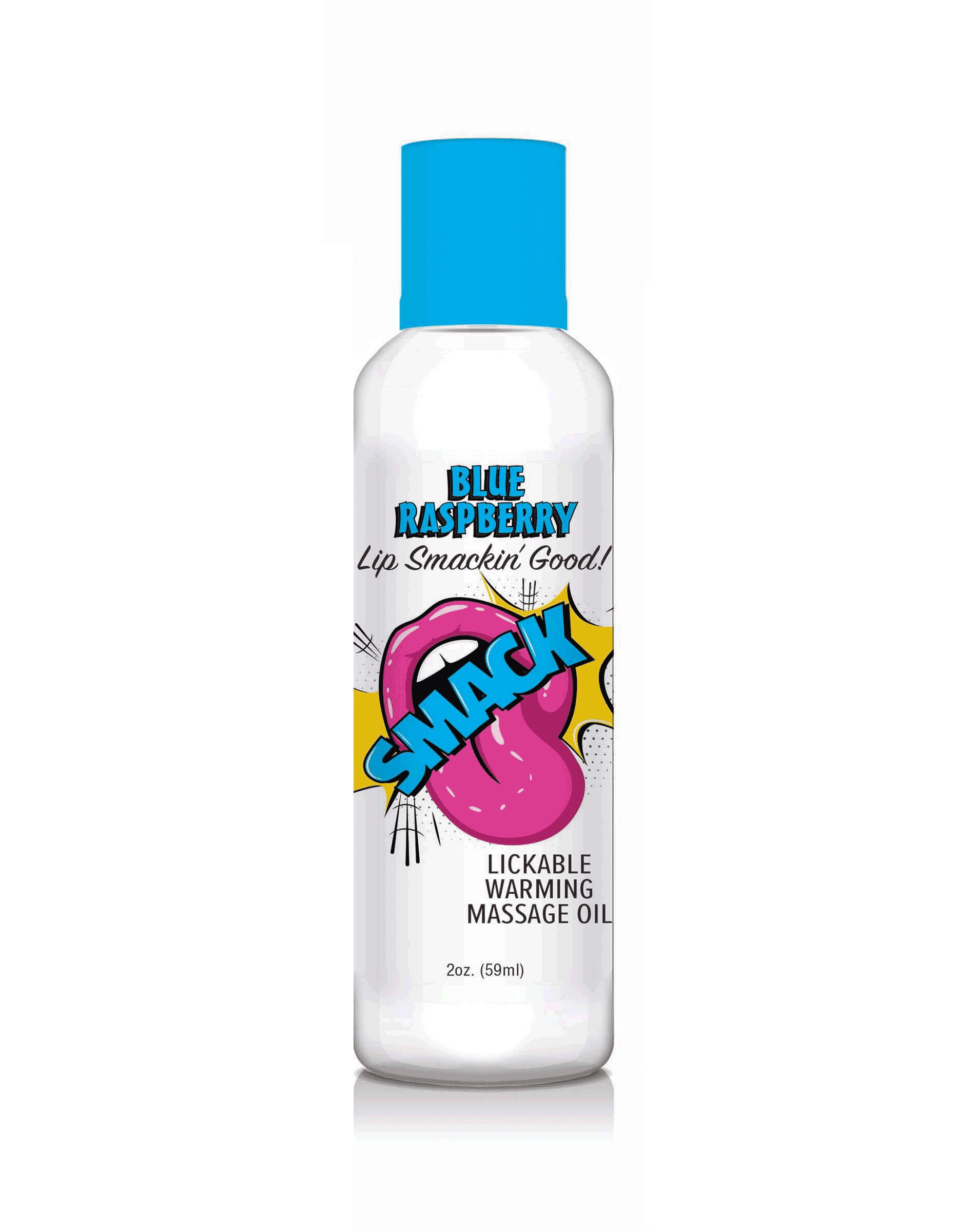 Smack Warming Lickable Massage Oil Blue Raspberry 2 Oz Massage Oil