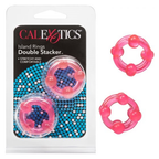 Island Rings Double Stacker Pink Glow in the Dark Stretchy TPE Cock Rings 0.75 Inch 2cm > Cock Ring > Sets