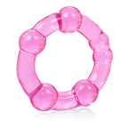 Island Rings Pink Stretchy Transparent TPR Cock Rings Trio Small Medium Large with Pleasure Beads > Cock Ring > Sets