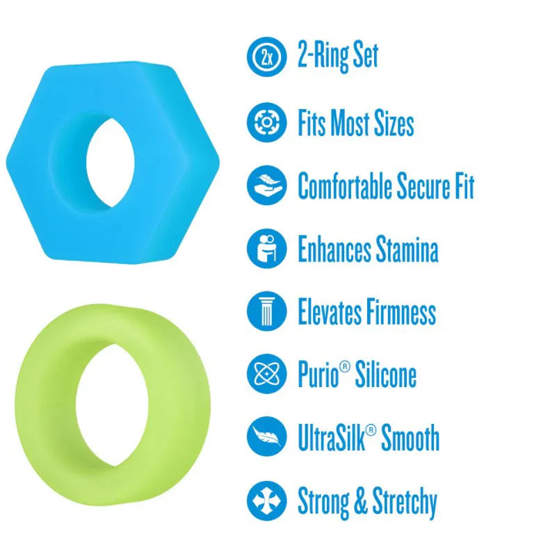 Performance Plus Flash Glow in the Dark – Premium 2-Ring Set Cock Ring > Cock Ring > Sets
