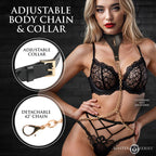 Captivate Vegan Leather Bondage Collar with Body Chain Black > Clothes > Womens Leather