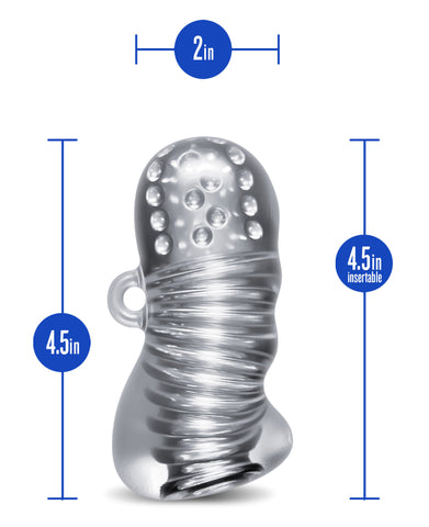 Rize Squeezy (Clear) – Textured Male Masturbator Sleeve Strokers - Manual