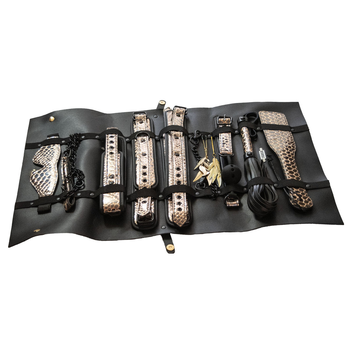 Nasstoys Traveler 10-Piece Bondage Kit (Black and Rose Gold) > Bondage Gear > Bondage Kits