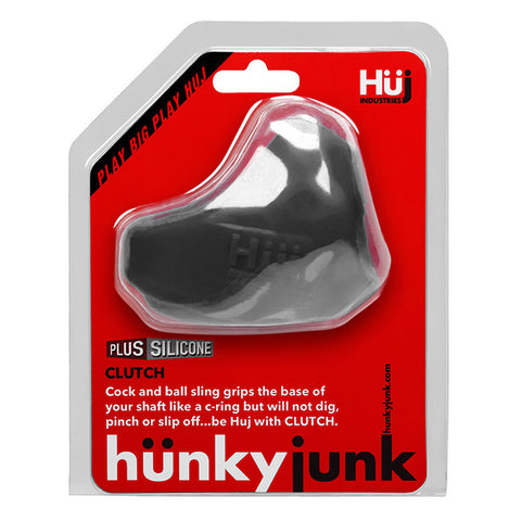 Hunkyjunk Clutch Cock Ball Sling - Tar Black COCK RINGS Sling