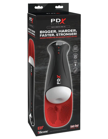 Pdx Elite Fap-O-Matic Pro Xl Red Usb Rechargeable Auto Stroker White Strokers - Auto