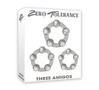 Zero Tolerance Three Amigos Clear Cock Rings Set of Three > Cock Ring > Sets