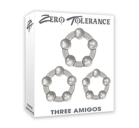 Zero Tolerance Three Amigos Clear Cock Rings Set of Three COCK RING Set