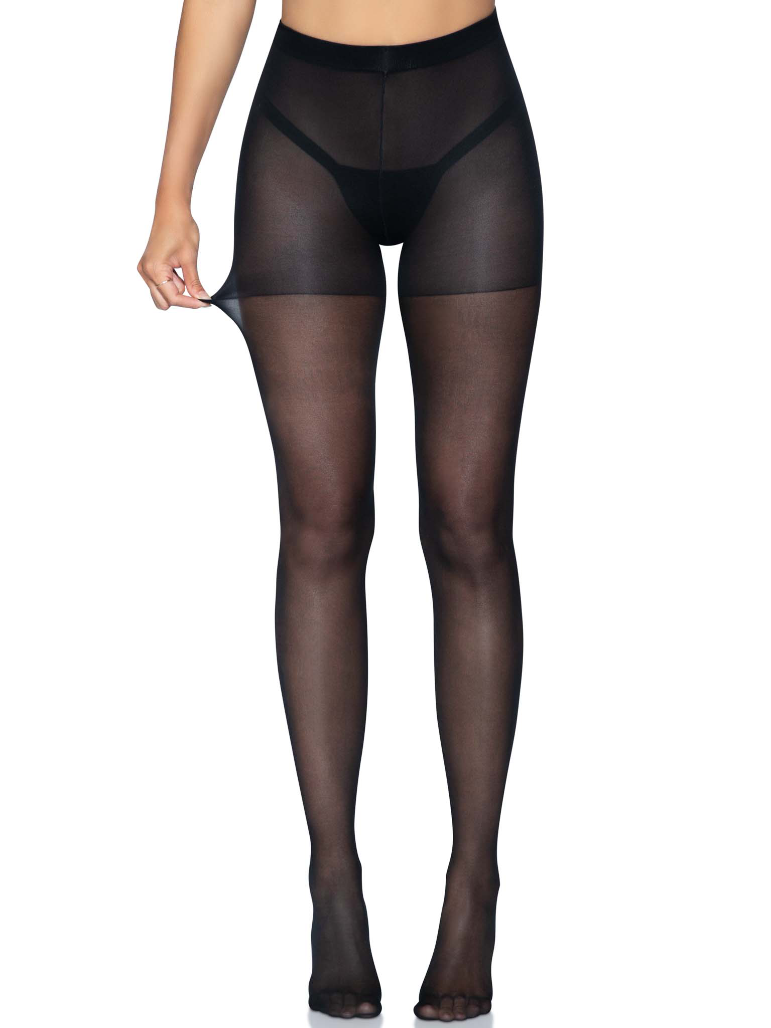Sheer Open Butt Crotchless Pantyhose Hosiery One Size Black Hosiery