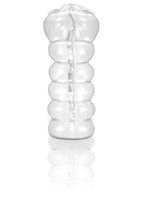 Pipedream Extreme Clear Leader Snatch – Clear Handheld Masturbator