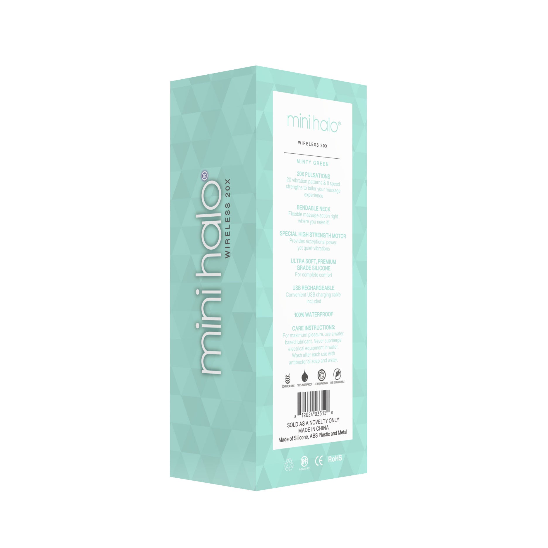 Shibari Mini Halo Wireless 20X Minty Green Massage Wand > Sex Toys > Mini Massagers