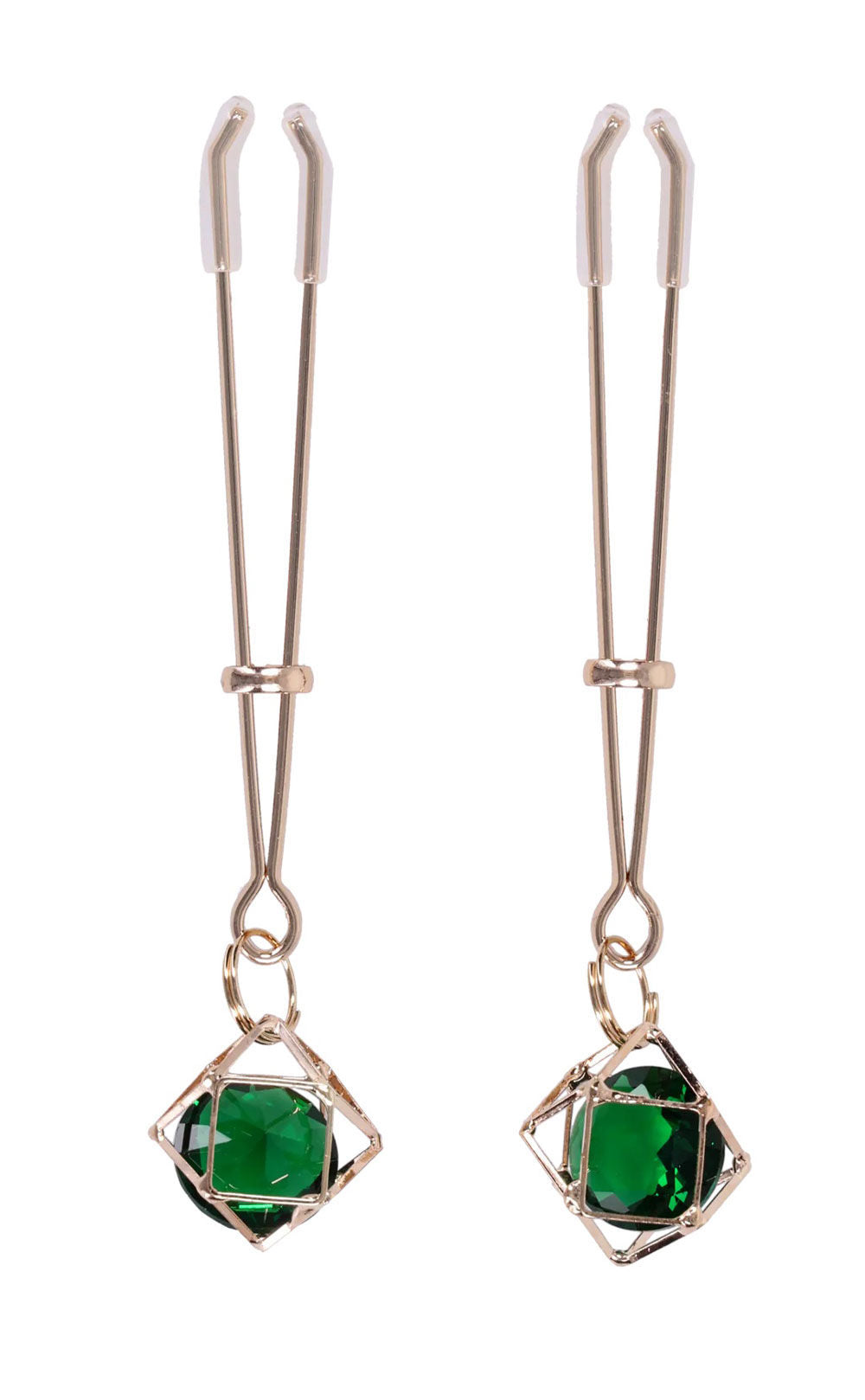 Indica Crystal Nipple Clips (Green) – Adjustable Tension Nipple Clips > Sex Toys > Nipple Clips Main image