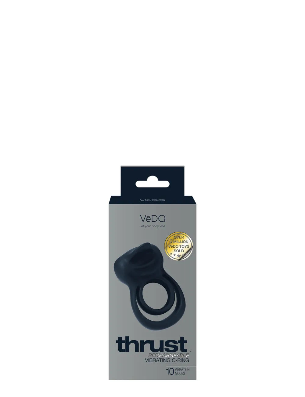 Thrust Rechargeable Dual C-Ring – Silicone Vibrating C-Ring Black > Cock Ring > Vibrating