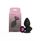 Gemma Pink Gem Black Silicone Plug – Medium Butt Plug > Anal Range > Jewel Butt Plugs