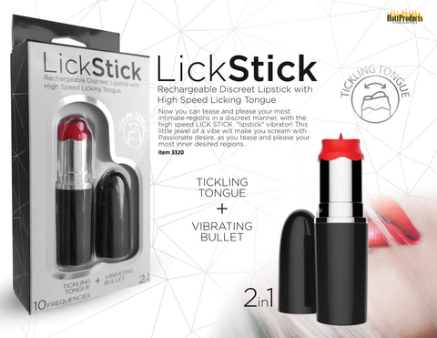 Lickstick Multi Speed Tongue Vibrator Discreet Lipstick Design Default Title BULLETS