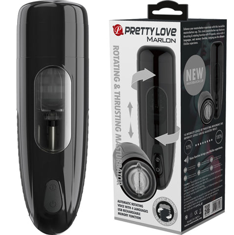 Pretty Love Marlon Black Thrusting Rotating Male Masturbator Strokers - Auto