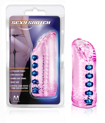 Sexy Pink Masturbator Sleeve with Soft Pleasure Pearls 5.5 Inch Pink Strokers - Manual