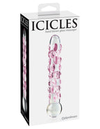 Icicles No. 7 (Clear/Pink) – Luxury Hand-Blown Glass Massager