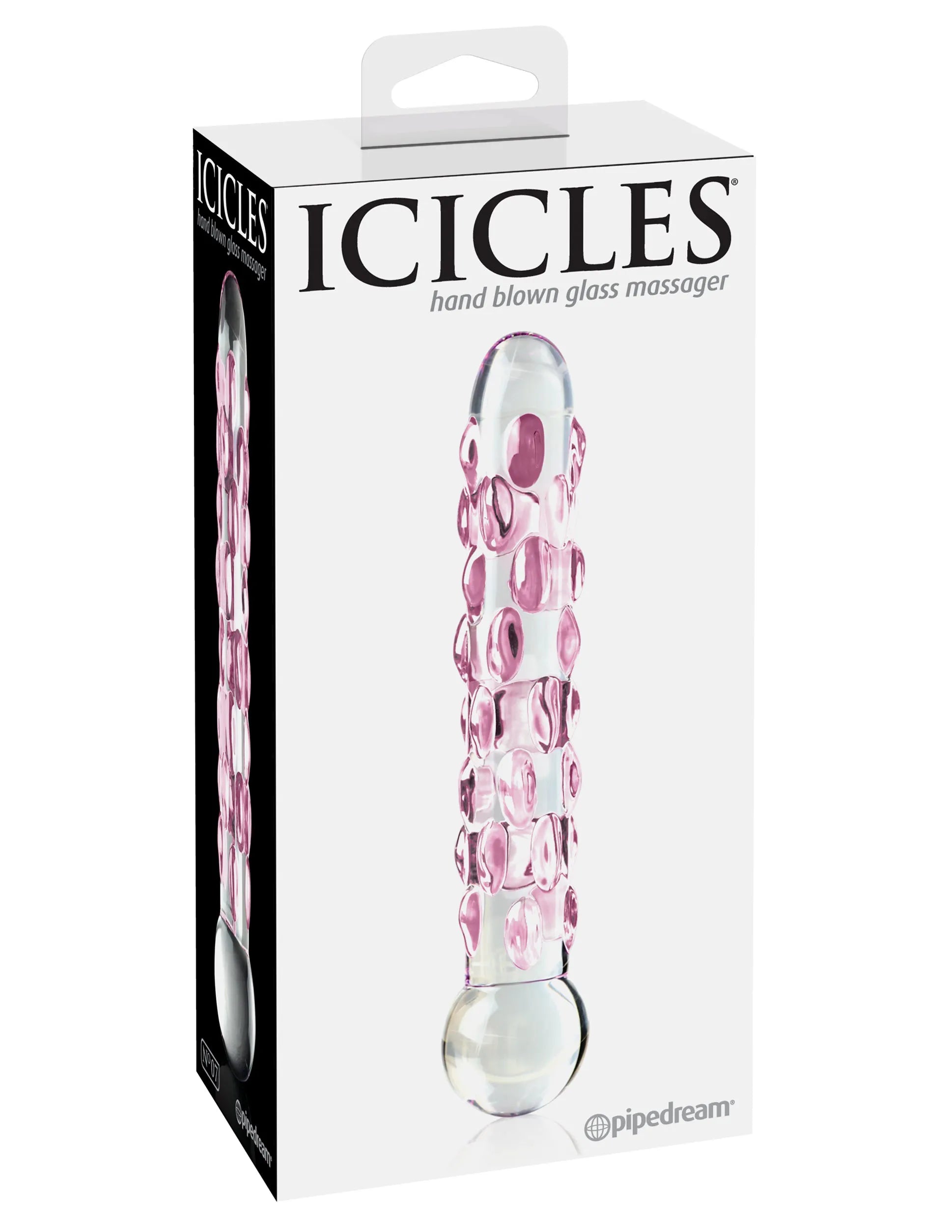 Icicles No. 7 (Clear/Pink) – Luxury Hand-Blown Glass Massager > Glass > Dildos
