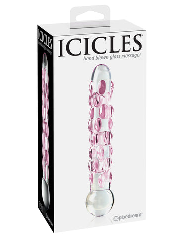 Icicles No. 7 (Clear/Pink) – Luxury Hand-Blown Glass Massager > Glass > Dildos
