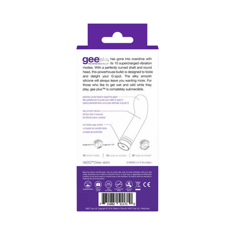 Gee Plus Mini G-Spot Vibrator with 10 Modes Indigo Vibrators - G Spot