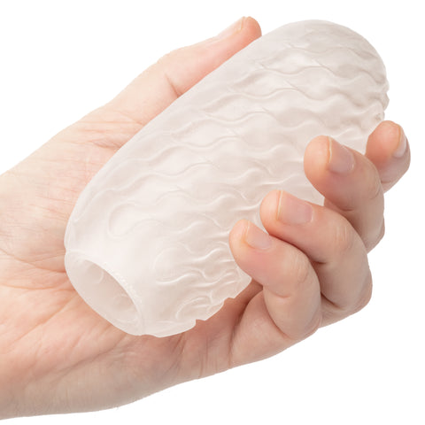 Boundless Reversible Ribbed Stroker White 4.5 Inch Compact Textured Male Masturbator Strokers - Manual