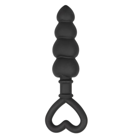 Silicone Anal Love Probe with Heart-Shaped Finger Loop Plug Butt Plugs