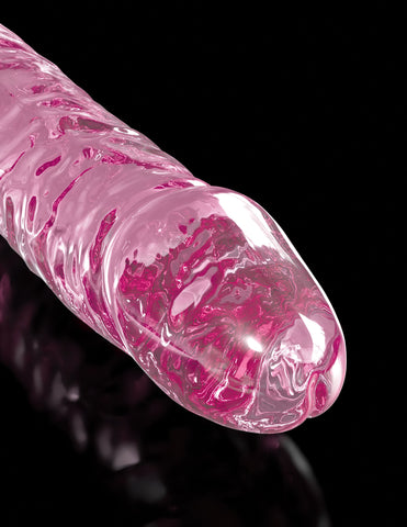 Icicles 17cm Glass Dong with Suction Base Pink DONGS Glass