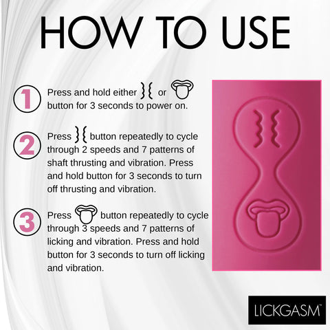 Tease and Please Thrusting and Licking Vibrator (Fuchsia) – Rechargeable Vibrator DONGS Thrusting