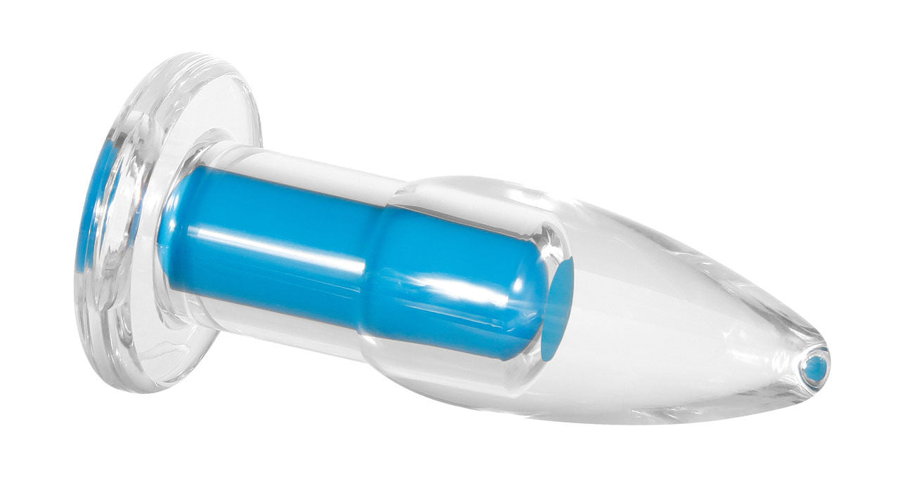 Electric Blue Crystal Clear Vibrator with Remote Control and Ten Speeds BULLETS