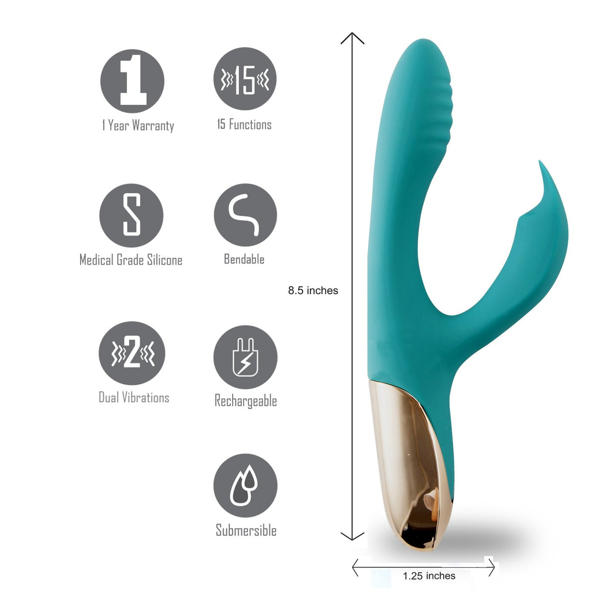 Maia Skyler 21.6cm Bendable Rabbit Vibrator > Vibrators > Ladies > Rabbit Multi