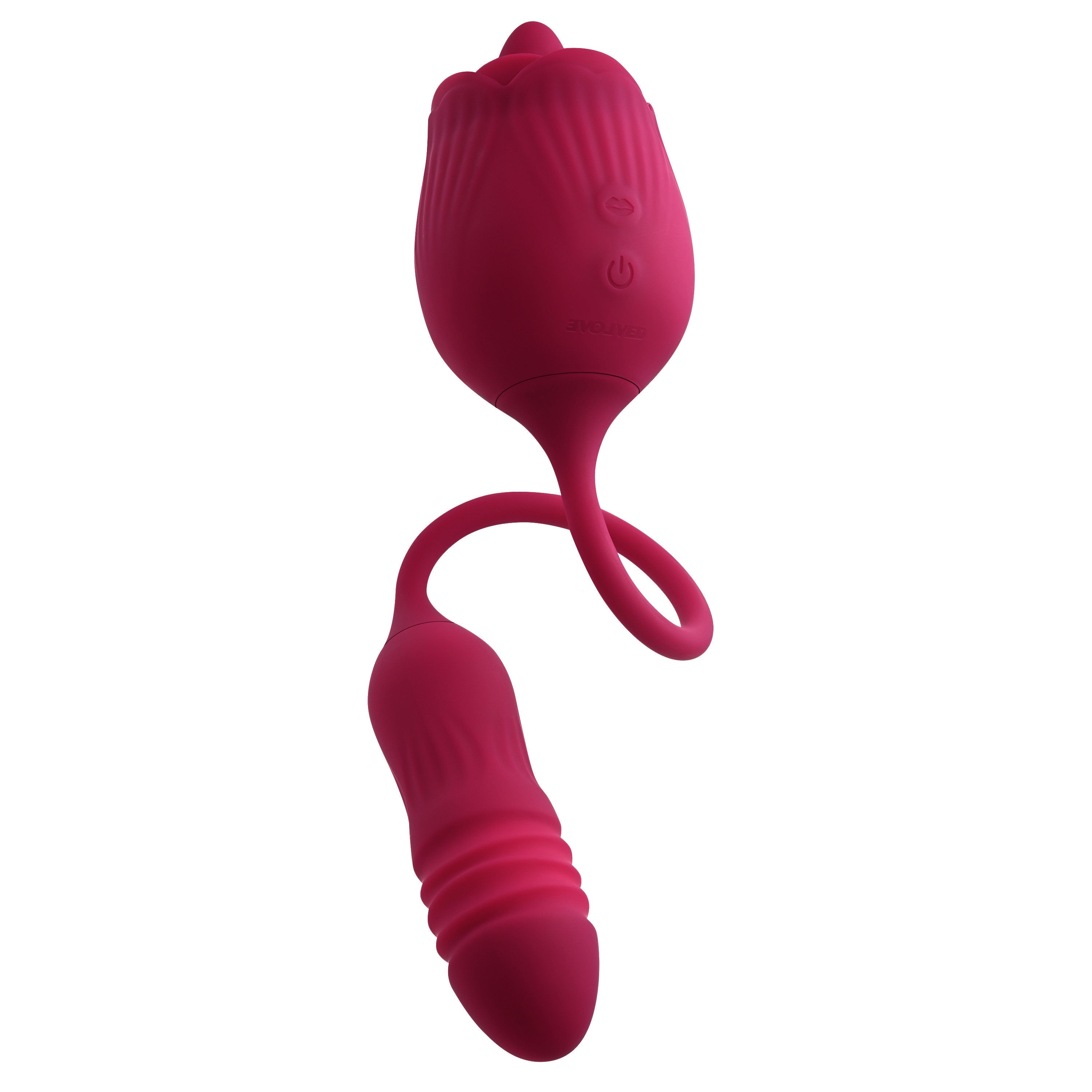 Wild Rose Flexible Dual-Ended Vibrator with 10 Speeds Red BULLETS