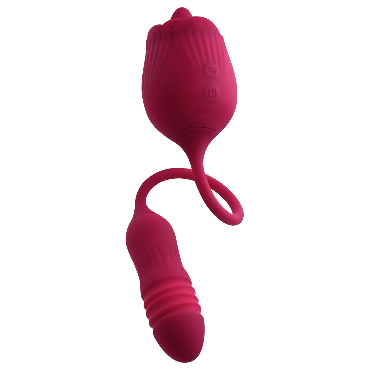 Wild Rose Flexible Dual-Ended Vibrator with 10 Speeds Red > Sex Toys For Ladies > Rose Stimulators