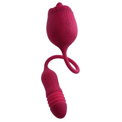 Wild Rose Flexible Dual-Ended Vibrator with 10 Speeds Red BULLETS